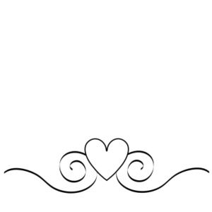 love clipart image border graphic with swirls and a heart in black heart scroll design