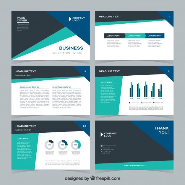 Business Presentation Template In Flat Style Business Presentation Templates Business Presentation Presentation Templates
