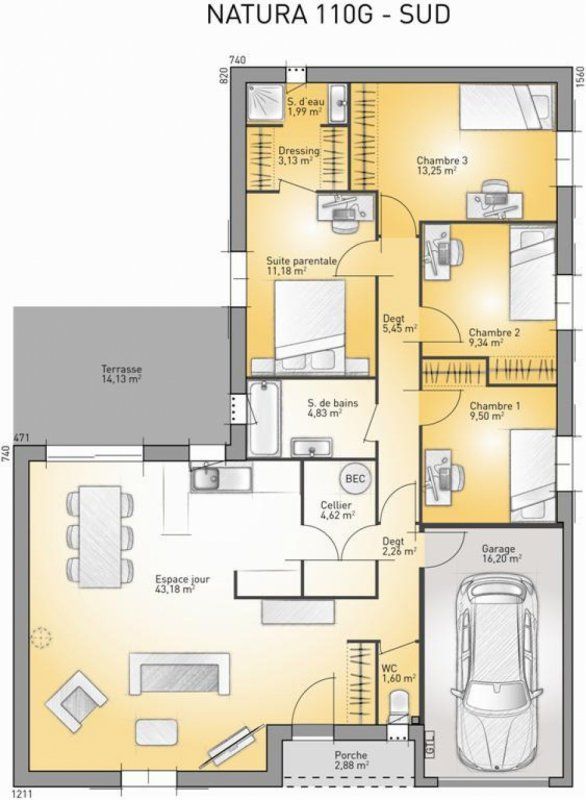 plan maison t5