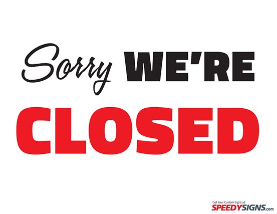 office will be closed sign template