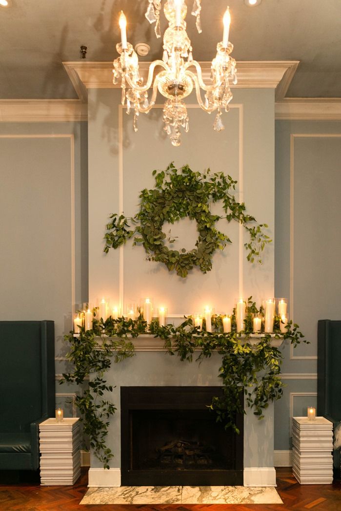 Fleur Chicago | Emilia Jane Photography | Wedding fireplace decorations