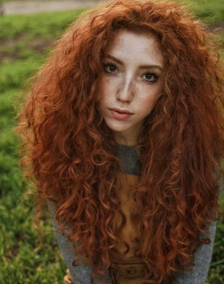 Redhead curly skinny messy
