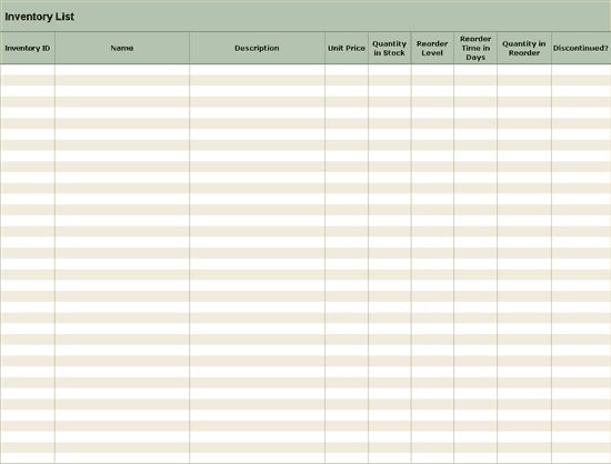 Inventory template via Microsoft. I've actually started using this - it's pretty simple and user-friendly for small biz first timers!
