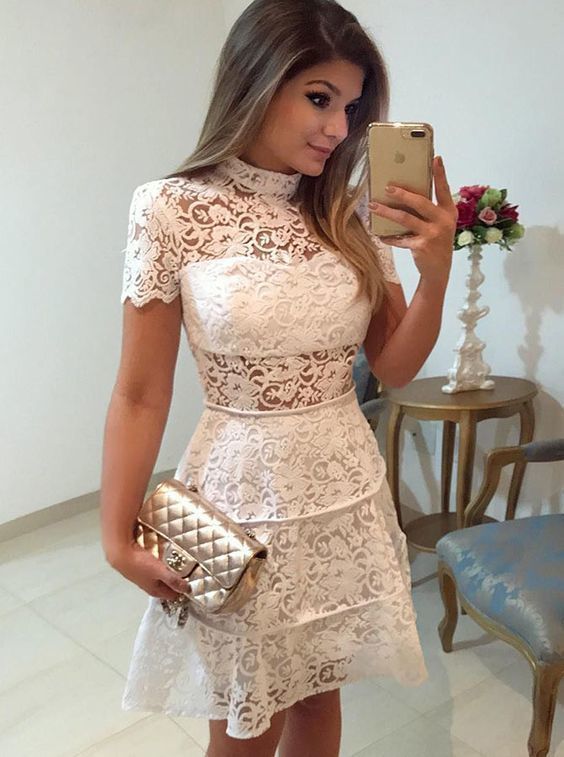 White Lace Prom Dresses 2012