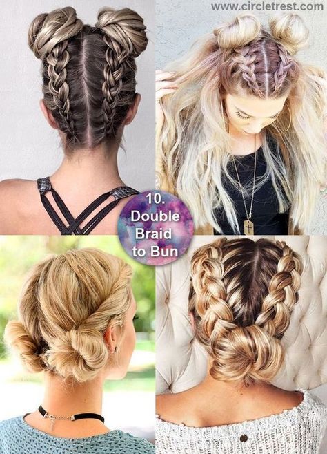 1. Bohemian Half-Braid There are endless variations for this edgy yet chic half-do. Jazz up a classical half braid with asymmetrical sections of different sizes, or a combination of few braid types, or add a small braided bun. Wherever this hairstyle takes you, have fun! 2.Messy Half top knot Festival hair at it's