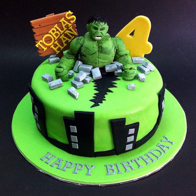 Fondant Cakes Fondant 3D Superhero Hulk | Hulk birthday cakes, Hulk