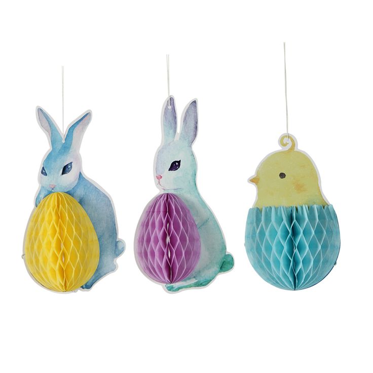 Wholesale 3pcs Paper Holiday Party Hanging Bunny