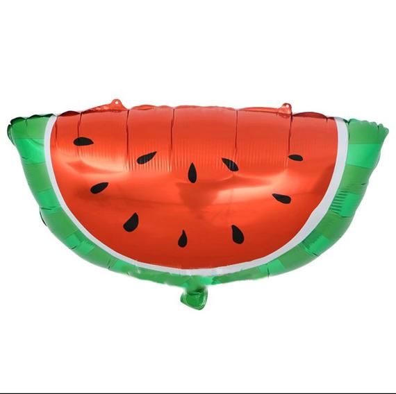 7 pc Red Watermelon Slice Picnic Balloon Bouquet Party Decoration Luau Birthday