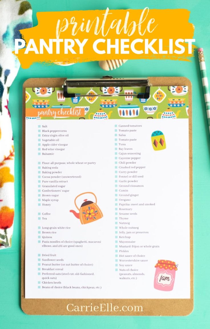 Printable Pantry Staples Checklist Carrie Elle in 2020 Meal Printable Pantry Staples Checklist Carrie Elle in 2020 Meal