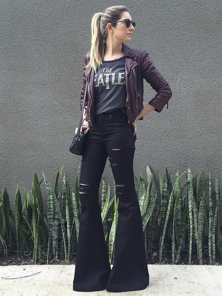 Calça Las Vegas sarja preta | Style | Pinterest | Outfits, Jeans and Flare jeans