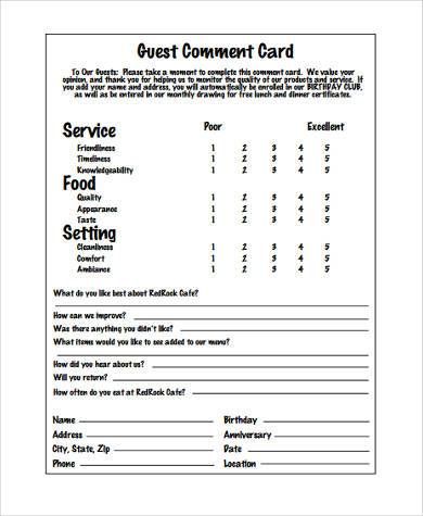 Image result for restaurant easy feedback comment card | Card template, Labels printables free ...