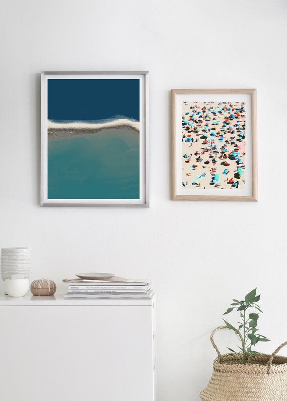 Vintage Beach Art Print People On Prints Retro Wall Vintage Beach Art Print People On Prints Retro Wall Summer Pop Pastel Colors Photo Photos Themed