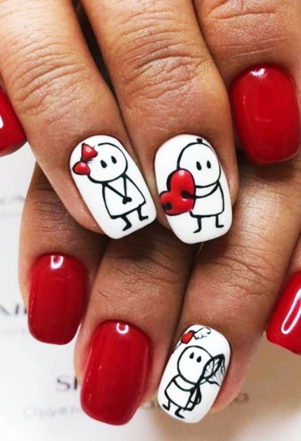 70 Cute Valentine Nail Art Designs for 2019