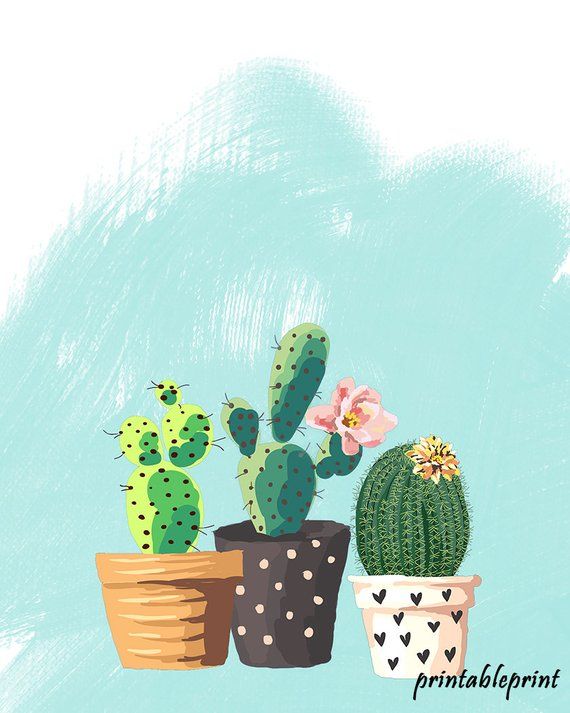 Cactus Wall art Black and White Art Print Minimalist Poster Scandinavian Art Boho Decor Plant Desert Cacti Opuntia Botanical Printable art