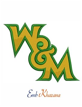 William and mary tribe logo embroidery design | Embroidery designs