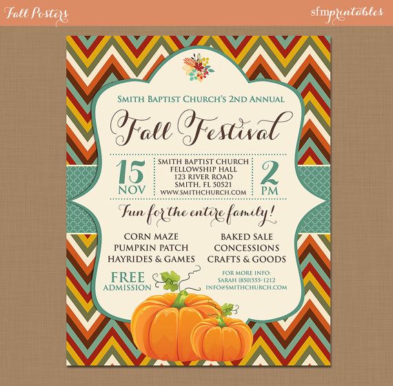fall festival harvest invitation poster pumpkin patch carnival party invitation templates free