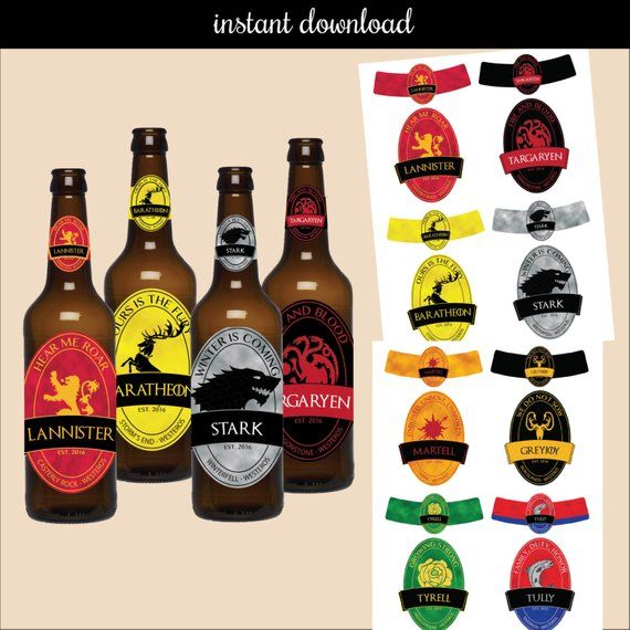 This Listing Is For The Creation And Delivery Of A Digital File For You To Print Yourself As M Cumpleaños Juego De Tronos Botellas De Cerveza Juego De Tronos