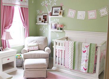 Soft Pink And Mint Green Nursery Decor For A Baby In Bird Soft Pink And Mint Green Nursery Decor For A Baby In Bird Theme Designer Kara Huycke Of Izzy Designs Has Some Lovely