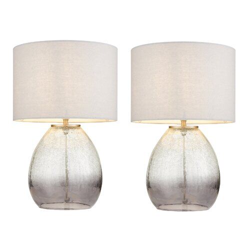 Gaven Table Lamp Set House of Hampton Table Lamp with White Fabric Shade