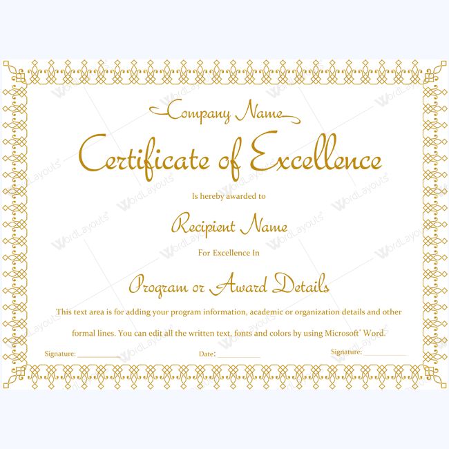16 best Certificate of Excellence templates images on Pinterest - award certificate template microsoft word 16 best Certificate of Excellence templates images on Pinterest - award certificate template microsoft word