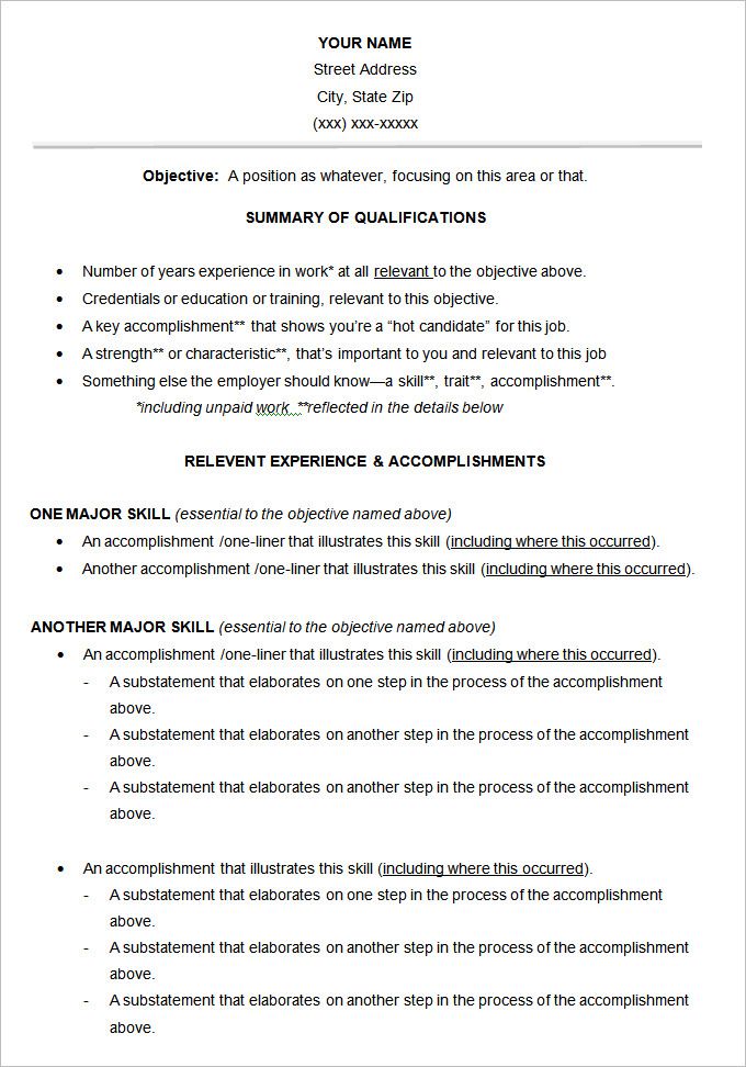 Functional Resume Template 15+ Free Samples, Examples