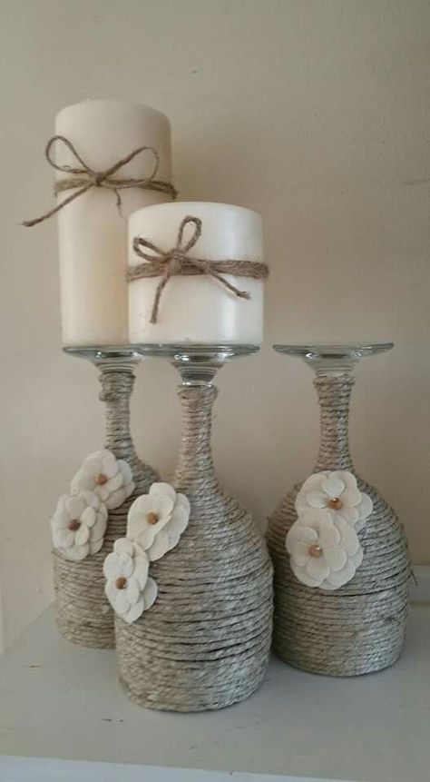 30 Cheap and Easy Homemade Wine Glasses Christmas Candle Holders