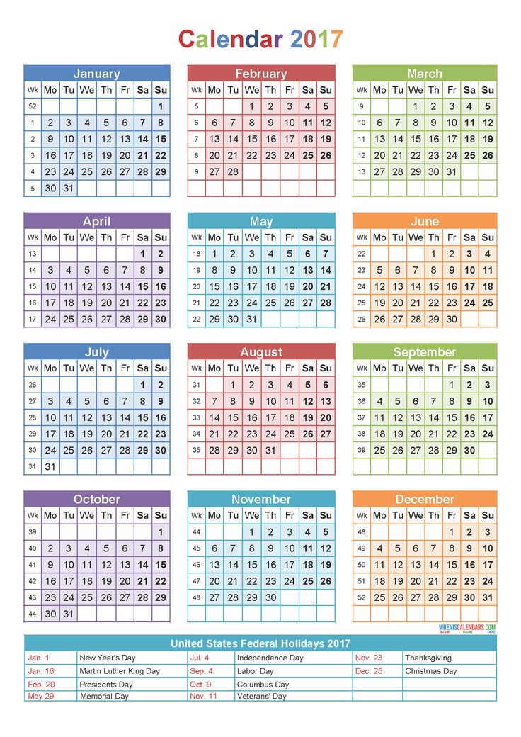 printable year calendar