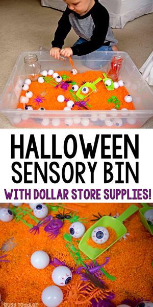 Halloween Sensory Activity: Dollar Store Bin