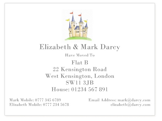 chnage of address cards
