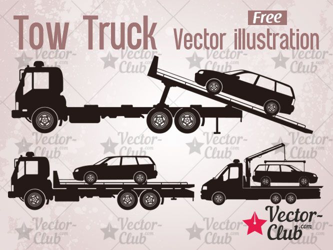 Tow Truck Vector Illustration With Images Tow Truck Vector
