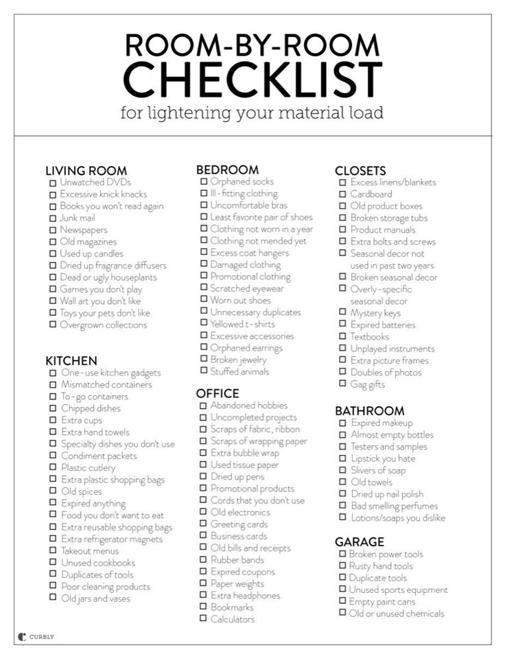 A Room-by-Room Guide for Lightening Your Material Load (With Printable Checklist...