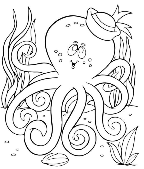 Download Free Octopus Coloring Pages Printable | Octopus coloring page, Animal coloring pages, Ocean ...