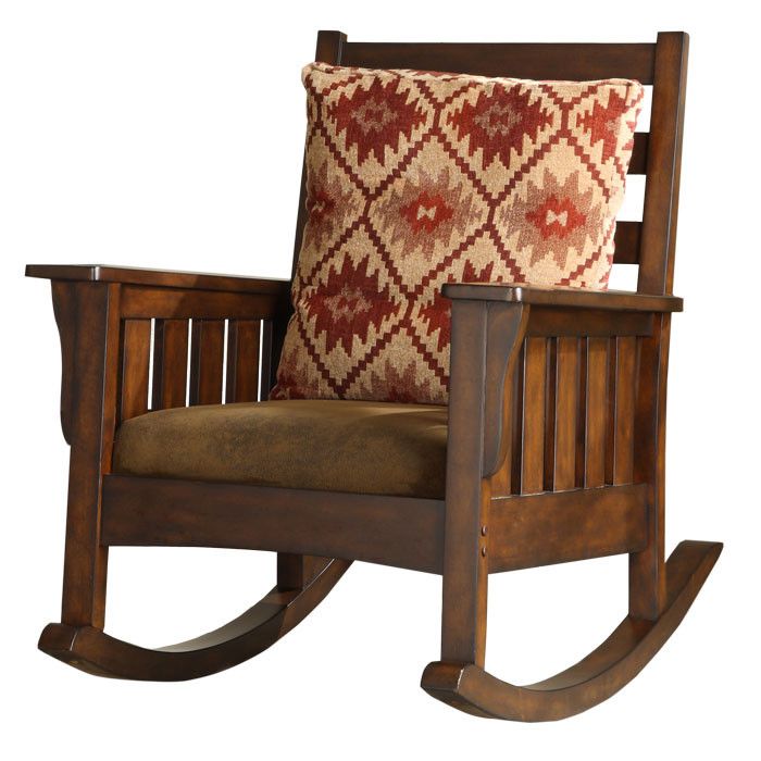 Antique Mission-style Rocking Chair With American Indian Inspired Antique Mission-style rocking chair with American Indian inspired cushion. Nice, but not Quarter Sawn White Oak. | Craftsman style in 2018 | Pinterest ... - Antique Mission-style Rocking Chair With American Indian Inspired