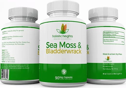 Sea Moss & Bladderwrack capsules holisticheights Mousse de mer