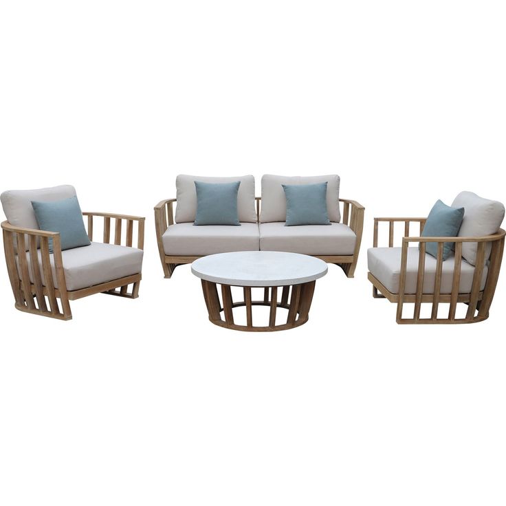 Nouveau Woodland Outdoor Lounge Setting H 650mm W 3638mm D 2368mm Set Fresh Contemporary Nouveau Woodland Outdoor Lounge Setting, Woodland Outdoor Furniture