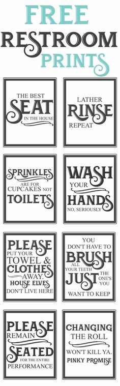 Free Vintage inspired bathroom printables-funny quotes to hang up in the restroom-farmhouse style-www.themountainviewcottage.net