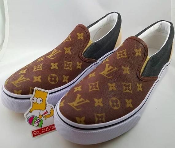 Custom LV Louis inspiré VANS slip sur la couleur ... Custom LV Louis inspiré VANS slip sur la couleur ...