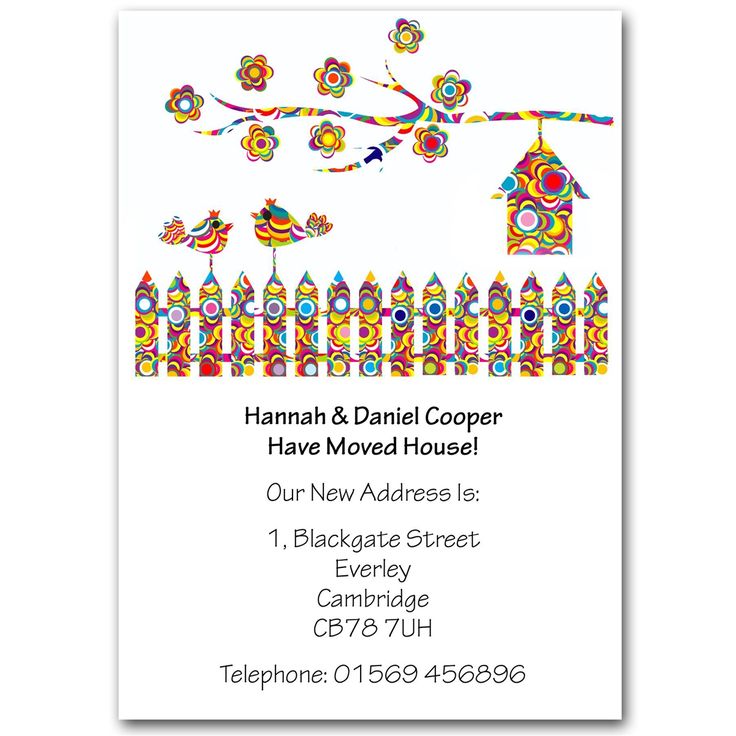 chnage of address cards