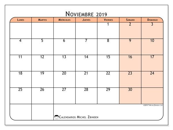 calendario noviembre 2019 61ld invitacion pinterest calendar calendario noviembre 2019 para imprimir