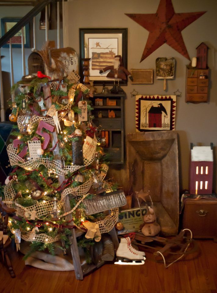 Wooden Ladder Christmas Trees Primitive Christmas Decor wooden ladder christmas trees | Primitive Christmas Decor | Pinterest | Christmas, Christmas decorations and Primitive christmas - Wooden Ladder Christmas Trees Primitive Christmas Decor