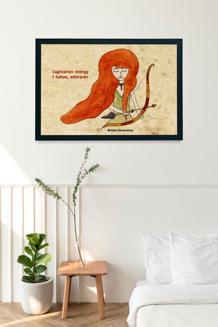 Art Print Beirut sunset colors red-haired girl arabic Whimsical Art divine feminine wall art naive art visual poetry cat lady