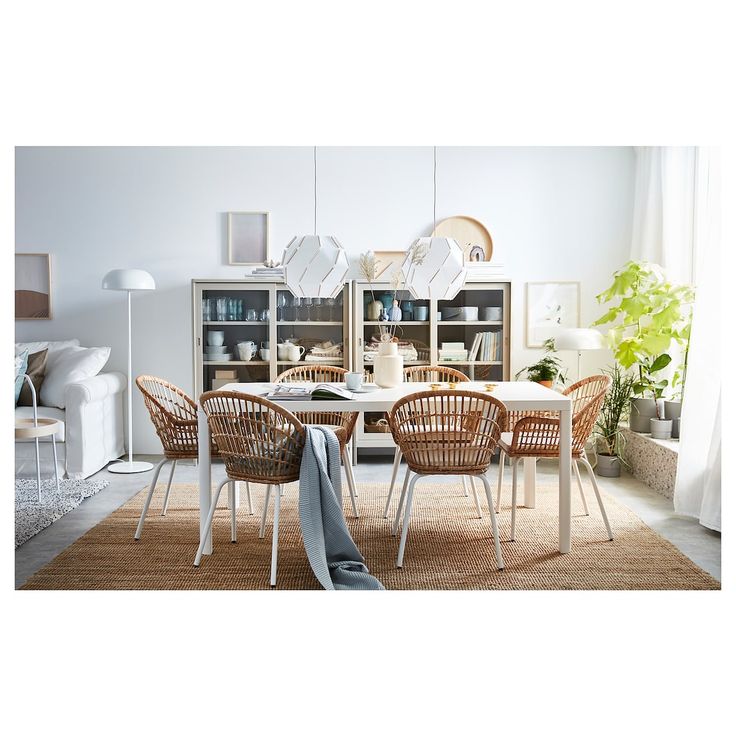 Nilsove Armchair Rattan White Ikea Dining Chairs Chair Nilsove Armchair Rattan White Ikea, White Kitchen Table And Chairs Ikea