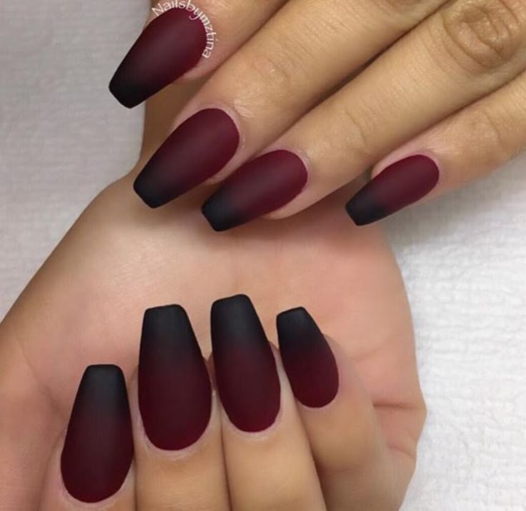 Best 25+ Dark Red Nails Ideas On Pinterest Maroon Nails Burgundy Coffin shaped black and maroon ombre - Best 25+ Dark Red Nails Ideas On Pinterest Maroon Nails Burgundy