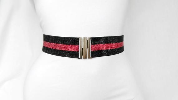 WOMEN WAIST ELASTIC RED 2 FASHION BELT W// CHIFFON FLOWERS BUCKLE SIZES S M L XL