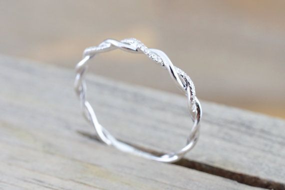 14k White Gold Round Cut Diamond Rope Twined Vine Engagement Pave Stackable Stacking Promise Ring Anniversary – H 14k White Gold Round Cut Diamond Rope Twined Vine Engagement Pave Stackable Stacking Promise Ring Anniversary – H
