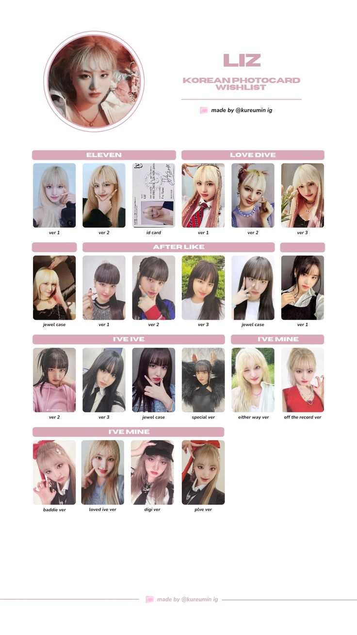 Liz ive photocard template / wishlist Templates Photocard Photo cards Liz ive photocard template / wishlist Templates Photocard Photo cards