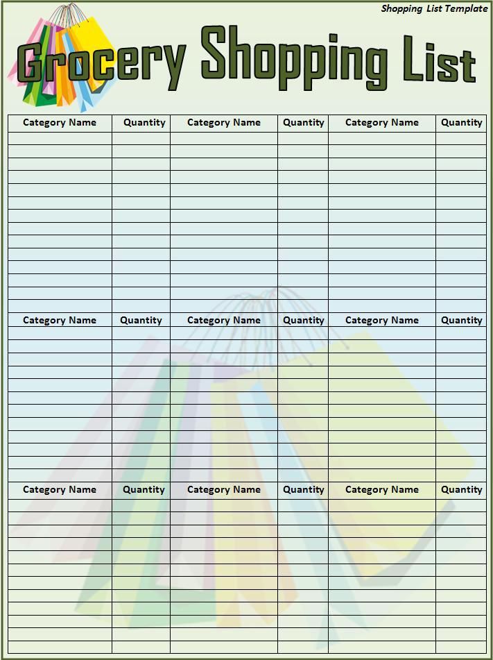 29 best grocery lists images on pinterest free printable grocery grocery shopping list template excel