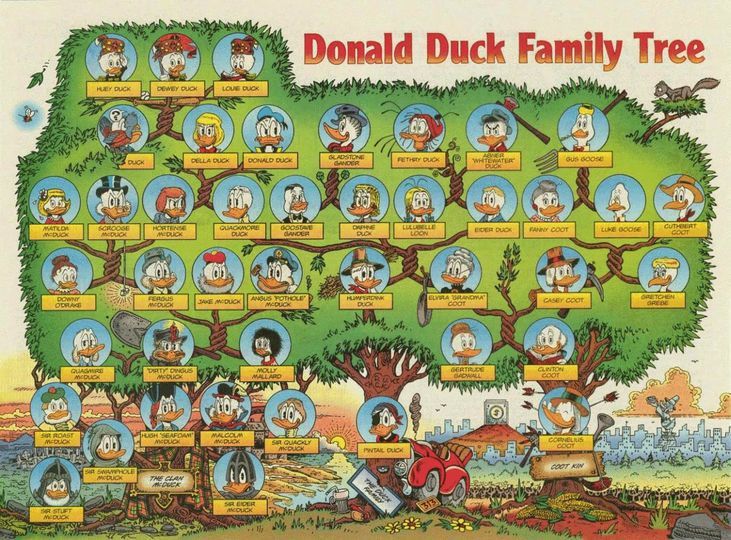 Albero Genealogico Genealogia, Paperino e Disney jpg (731x540)