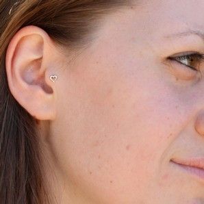 61 Best Tragus Ear Piercing Jewellery Images On Pinterest Body Pretty Gold Open Heart Tragus Stud For Body Piercings At Karmase7en