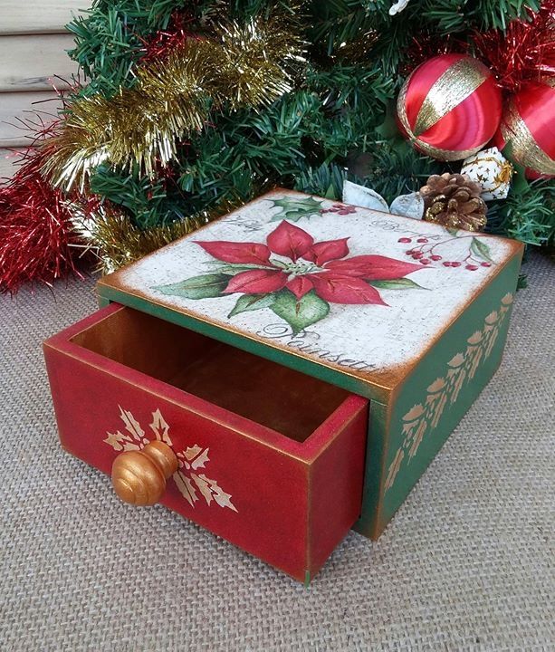 12692 CAJA MADERA DE NAVIDAD GRANDE 12692 CAJA MADERA DE NAVIDAD GRANDE